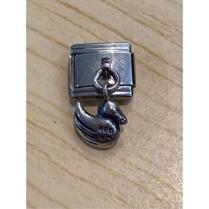.925 Duck Dangling on Italian Stainless Steel Charm #vintage #duck